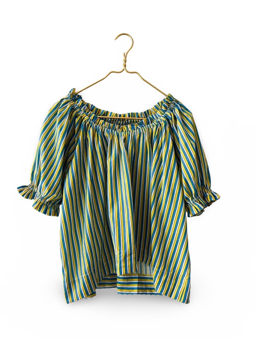 Sur La Vague SLV Remy Tempo Blouse in Blue & Yellow- retail $135